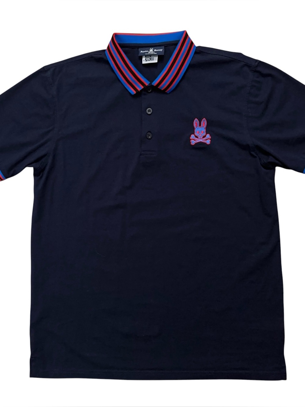 Psycho Bunny Polo Shirt Mens Size XL (Fits L) Short Sleeve Pima Cotton Blue